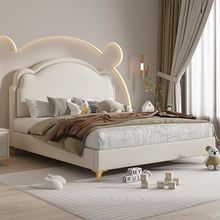 儿童床青少年奶油系小户型1.5公主床现代简约1.2米卧室小孩储物床