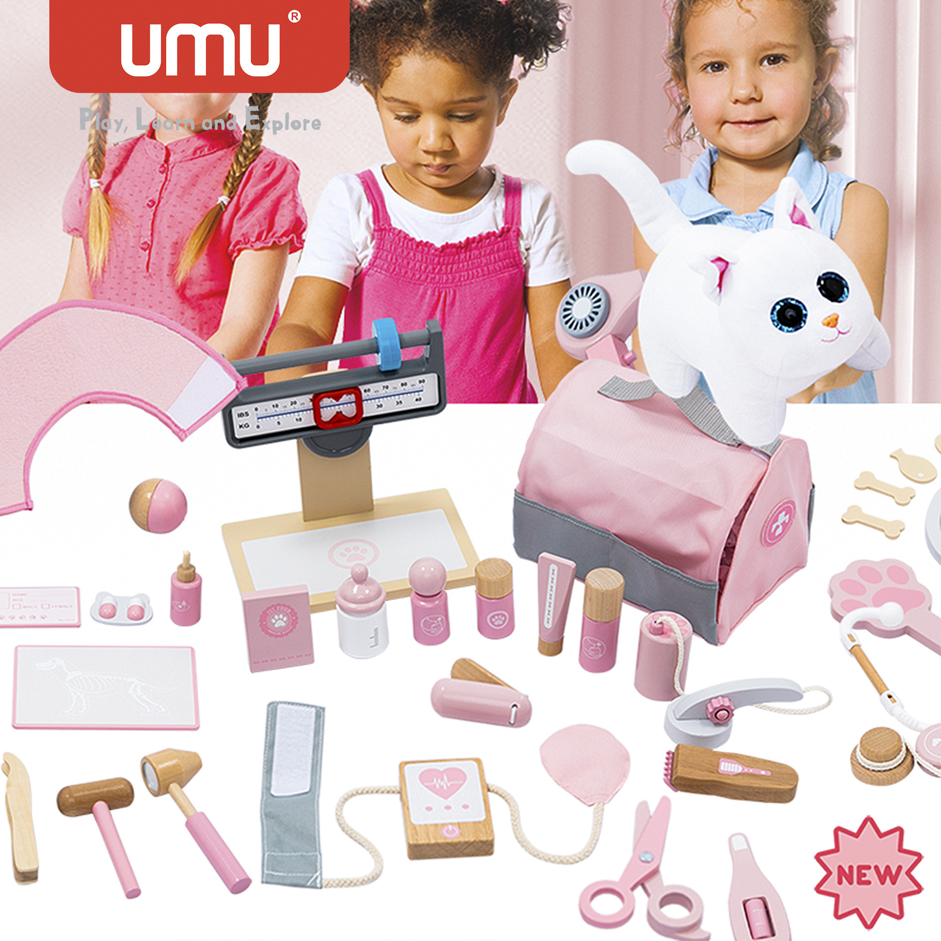 Barbacoa transfronteriza para niños Juego de roles Carro Fruta Cechele Doctor Interpol Juego de casas Juguetes educativos 3