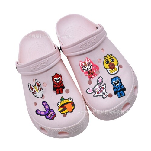 Midnight Bear Shoes Flower Hole Shoes Accessory PVC Detachable Decorative Buckle Slippers Shoe Clips DIY 3D Buckle Cross-border