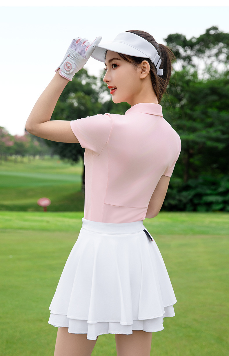 Áo polo tay ngắn nữ chơi golf PGM025 – chất liệu co giãn cao, kháng khuẩn chống UV — YF780 áo đen [kháng khuẩn và chống tia UV/vai thoáng khí/đàn hồi cao và mềm mại], YF780 Sakura Phấn hoa Top [Kháng khuẩn Chống UV/Vai thoáng khí/Độ đàn hồi cao và mềm mại] chi tiết 10