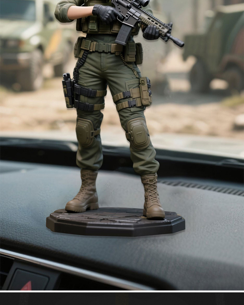 Delta Action Figure Model Hand-Made Souvenir Three-Person Warrior Car Ornament Car Interior Decoration Supplies