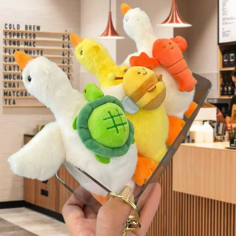 可爱网红大白鹅毛绒挂件白鹅毛绒玩具钥匙扣玩偶学生书包挂饰公仔