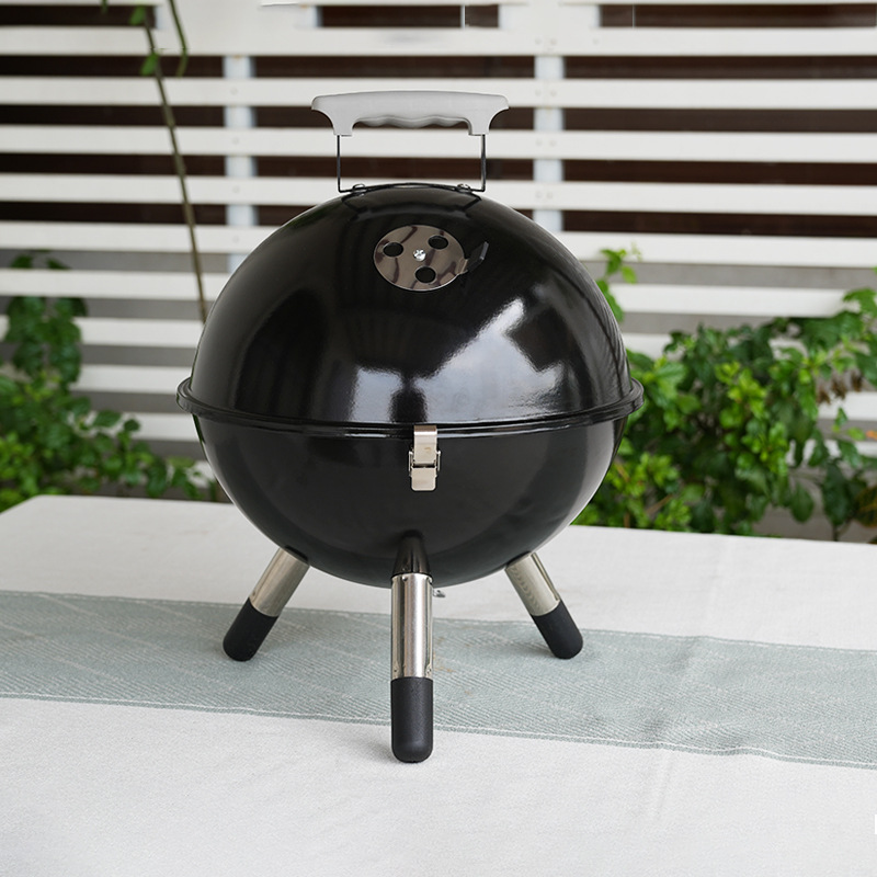 Estufas de fútbol redondas, parrilla portátil, parrilla de carbón al aire libre, parrilla americana, camping BBQ, horno de cocción.