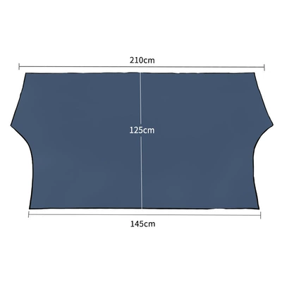 AliExpress explosion car sun visor coated silver cloth snow shield front windshield cover waterproof protective cover winter (Sun shade) - black-6-magnets-210125cm
