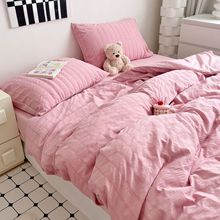 跨境日本尺寸厂家直销韩系清清简约ins风褶皱泡泡纱四件套宿舍款