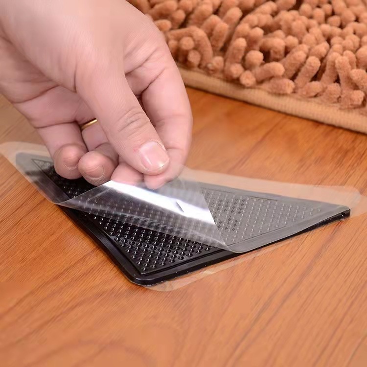 PU triángulo alfombra pegatinas fijas sin costura lavado baño casa alfombra antideslizante alfombra de piso pegatinas en stock al por mayor