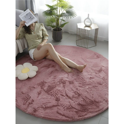 Car Carpet Imitation Rabbit Fur Round Carpet Ins