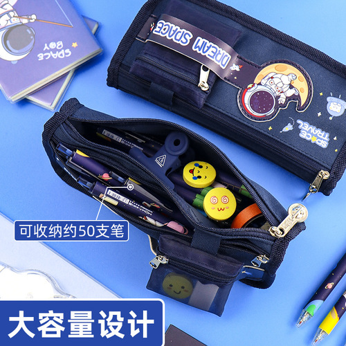Large capacity pencil bag wholesale boys Ultraman stationery bag primary school student pencil case storage bag girl canvas pencil bag