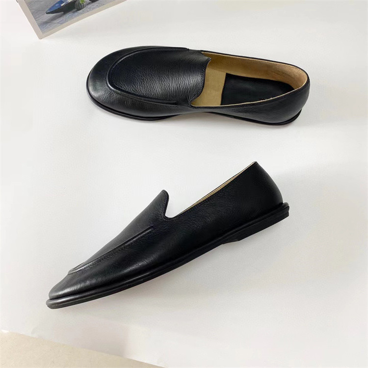 The * Row Single Shallow Mouth Round Head Flat Bottom Small Comfortable and Lightweight Genuine Leather Lefu Workplace_voghion.com
