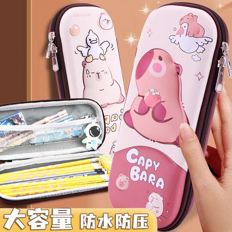 26 nuevo Capiballa 3D estereoscópio caja de papelería para hombres y mujeres bolsas de lápiz de gran capacidad para niños de dibujos animados caja de lápiz