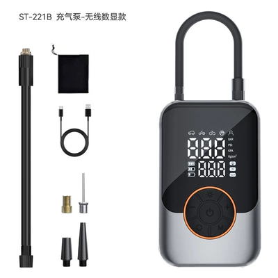 Car Air Pump, Wireless Portable Electric Air Pump, Car Air Pump, Tire Pressure Measurement, Cross-Border Exclusive Supply (Hava nasosu) - wireless-digital-displaypreset-tire-pressure-self-stop-when-full1500mah2-cells
