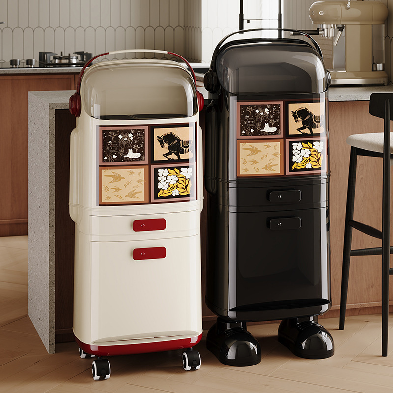 Cross-Border Kitchen Trash Can Multi-Layer Removable Large Capacity Bend-Free Kitchen Waste Dry and Wet Separation Trash Can with Lid Cross-Border Kitchen Trash Can Multi-Layer Removable Large Capacity Bend-Free Kitchen Waste Dry and Wet Separation Trash Can with Lid