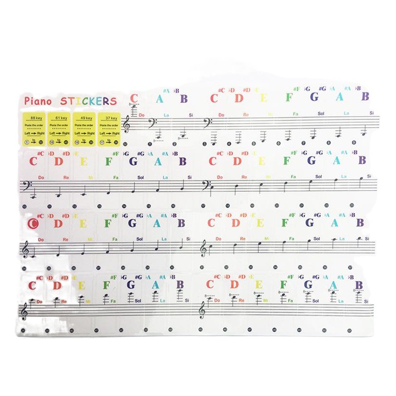 88/61/54/49/3732 tecla piano etiqueta transparente órgano electrónico teclado mano rollo piano simple espectro escala pegatina al por mayor