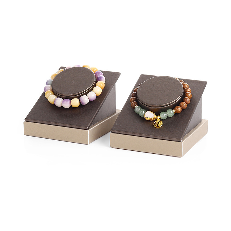 Brushed leather counter display stand for bracelets, bangles, jewelry display props, jewelry storage rack, bracelet accessory stand Brushed leather counter display stand for bracelets, bangles, jewelry display props, jewelry storage rack, bracelet accessory stand
