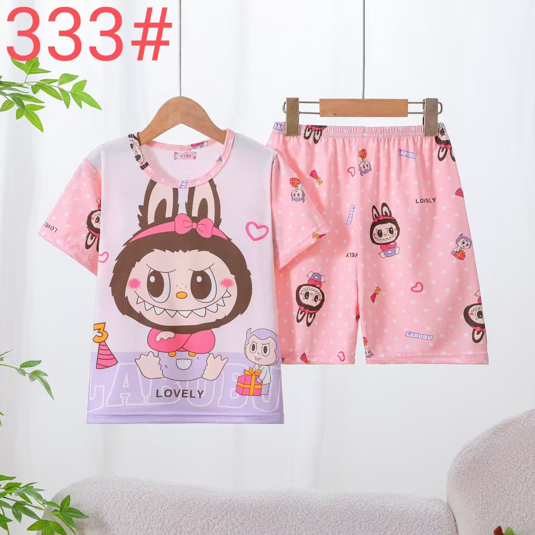 Children's Short-Sleeved Shorts Suit Summer New Cartoon Boys' Pajamas Summer Air-Conditioned Clothes Children's Clothing Wholesale