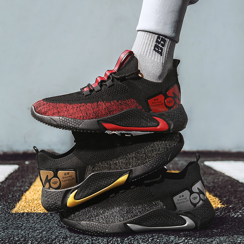 运动鞋子男士休闲板鞋袜口男2021男鞋飞织休闲韩版跑步鞋潮流