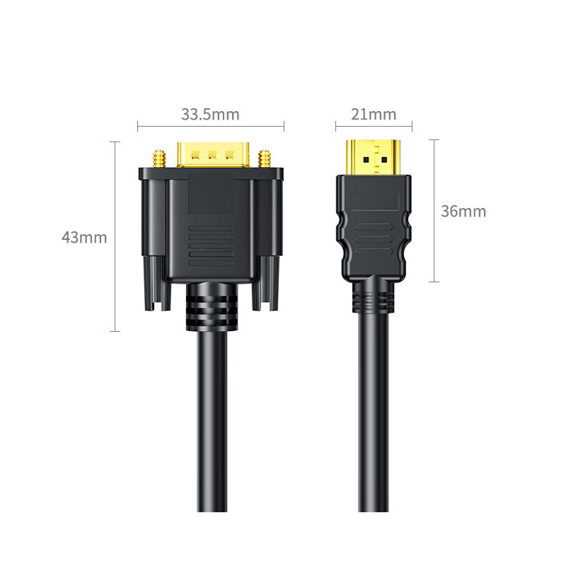 HDMI変換VGAケーブル1.8メートルVGAコンバータhdオーディオ付きノートブックプロジェクタHDMI TO VGA