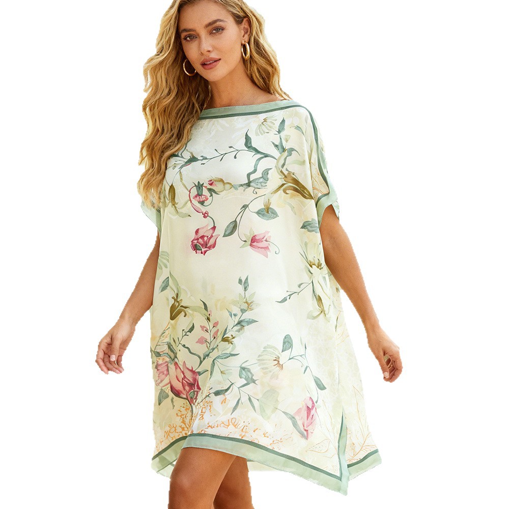 Ventas transfronterizas calientes de moda europea y americana vestido de playa bikini camiseta elegante falda protectora solar chal