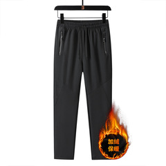 冬季保暖加絨衝鋒褲潮流情侶加厚休閒直筒褲戶外防風防水登山褲