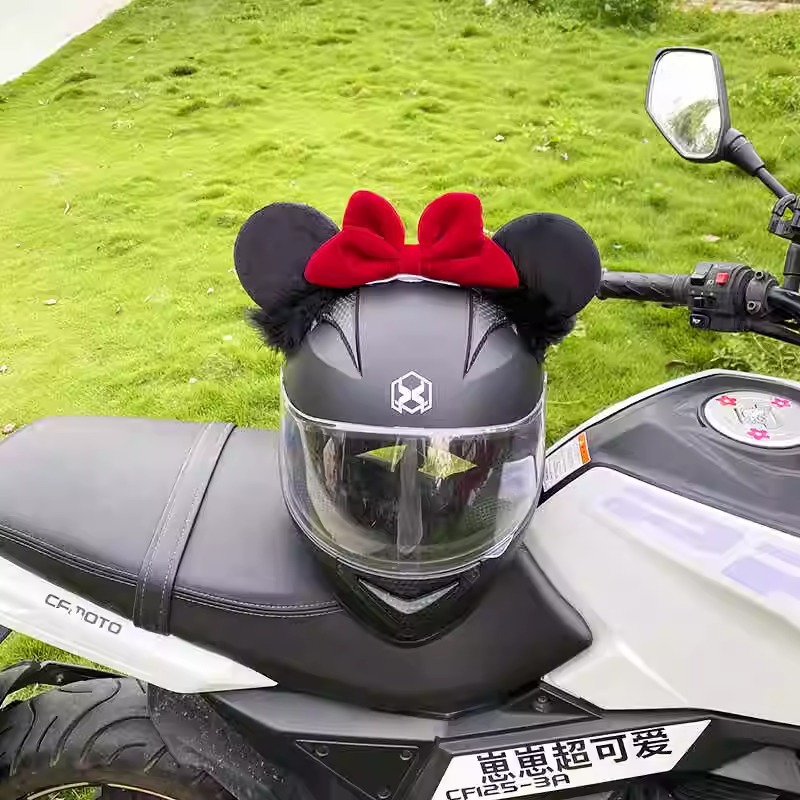 Universal Minnie Mouse Ear Helmet Decoration Detachable Universal (Auto Parts and Accessories) - minnie-ears-including-bow-excluding-tail-panda-helmet