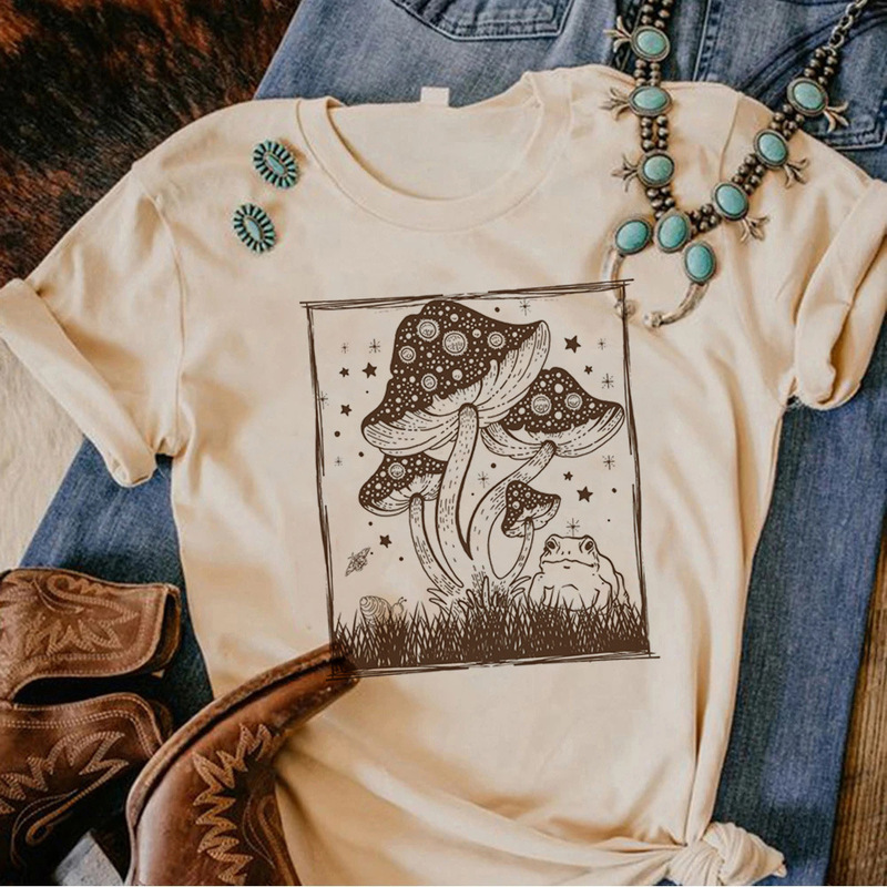 khaki Y2K Top Cartoon Animal Cross-border Southeast Asia Africa Explosive Graphic T-shirt plus size Short Sleeve