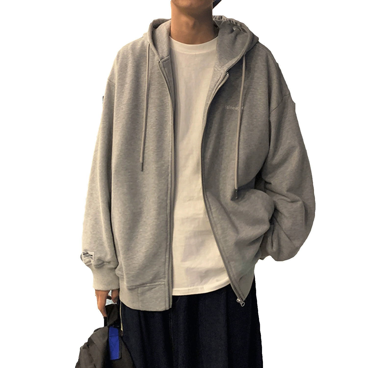Оверсайз худи на молнии, унисекс, демисезонный свитшот, молния спереди, до 2XL