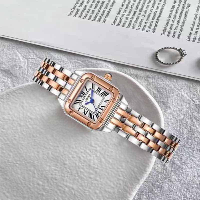 2025 New Small Square Watch Manufacturer Direct Delivery Fashionable and Elegant Retro Roman Women's Watch Classic Quartz Watch Foreign Trade Watch