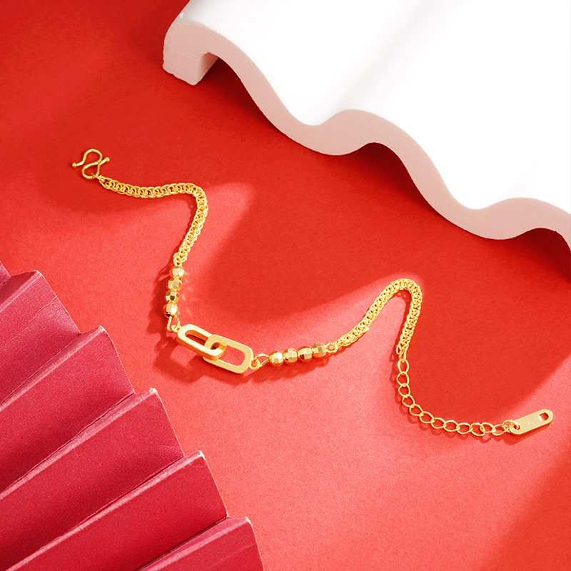 Simple nuevo oro cruz doble hebilla pulsera para las mujeres todo partido joyería de moda fresca Yiwu suministro Pequeño Libro Rojo mismo estilo