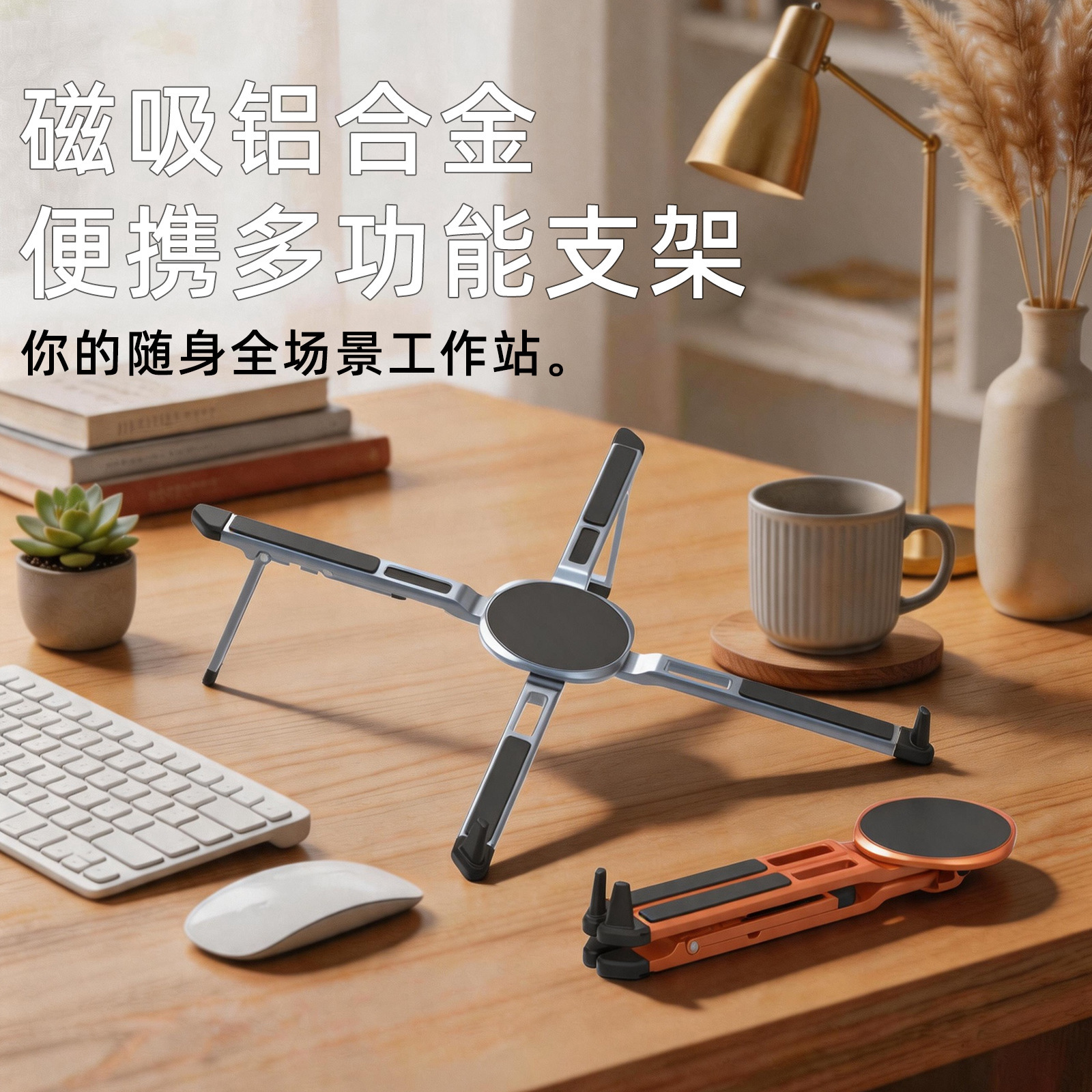 Folding phone holder