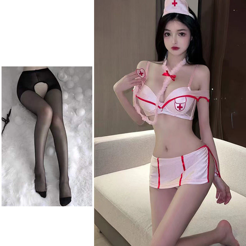 모자 + 넥 링 + 재킷 + 스커트 + 속옷 + 오픈 양말