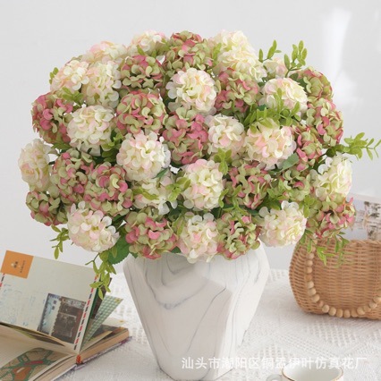 厂家直销水彩龙凤球仿真花婚礼居家摆件摄影道具布景餐桌装饰假花