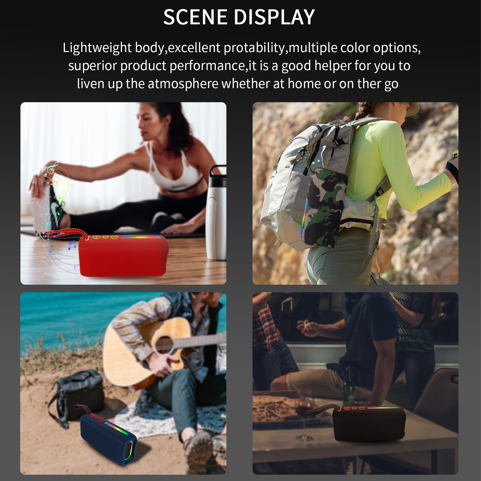 Draagbare bluetooth speaker met rgb verlichting en subwoofer_voghion.com