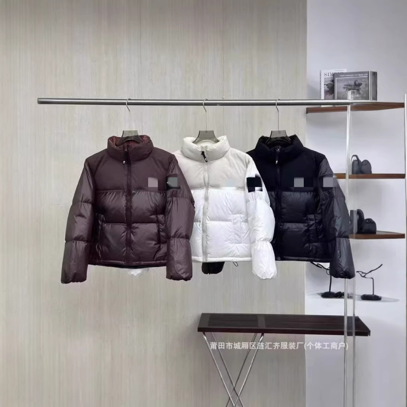 Putian High-Quality North Face 82B Foreign Trade Women's Embroidered Korean-Style Color-Blocked Large Plaid Warm Puffer Jacket