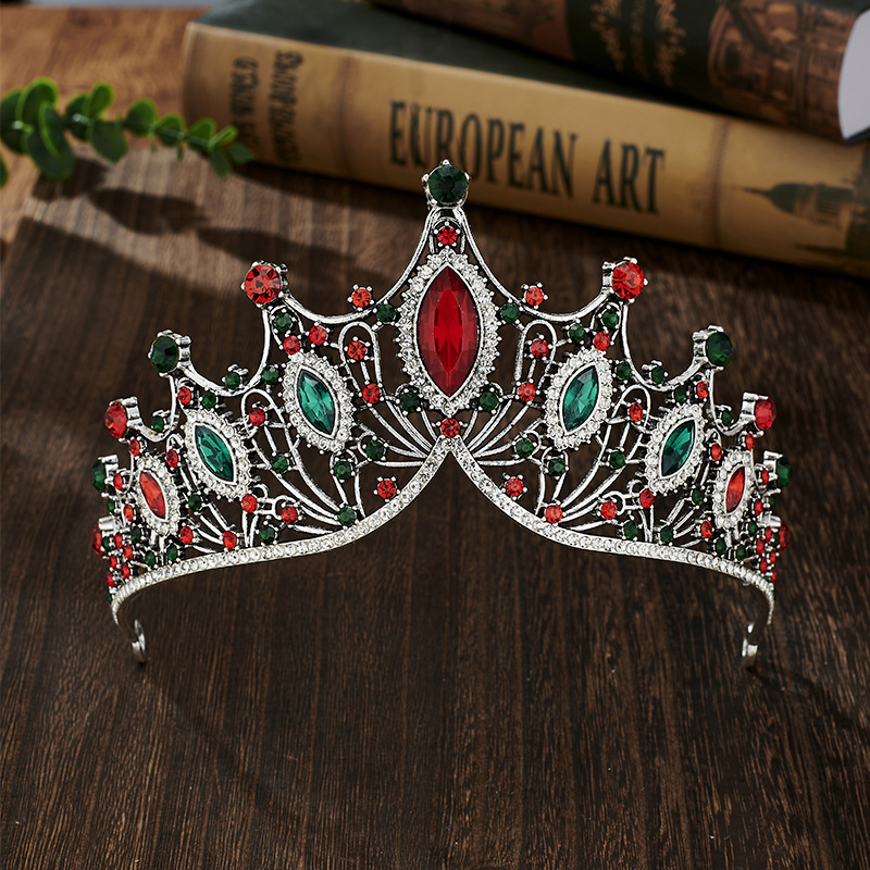 Elegant Lady Crown Alloy Plating Inlay Artificial Gemstones Crown display picture 1
