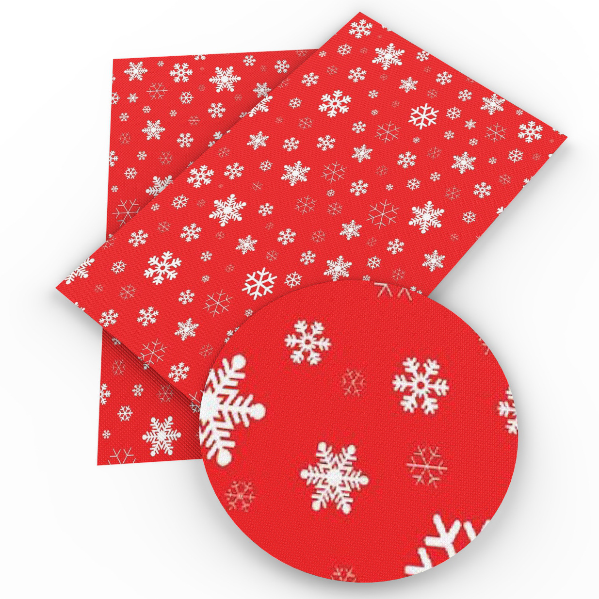 クリスマス雪花模様の薄いポリエステル綿や四面弾ニット生地のプリント生地手作りdiyシャツスカート服装生地