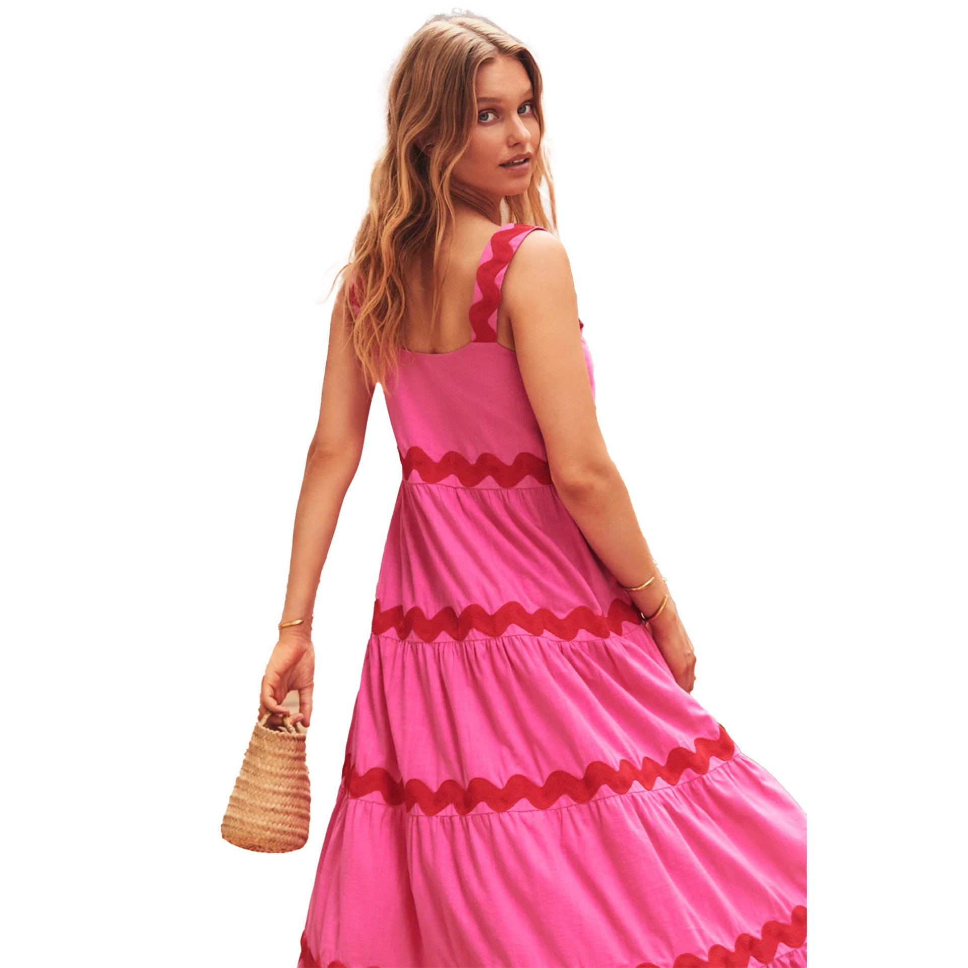 Women's Regular Dress Elegant Simple Style Strap Zipper Sleeveless Stripe Midi Dress Holiday Travel display picture 13