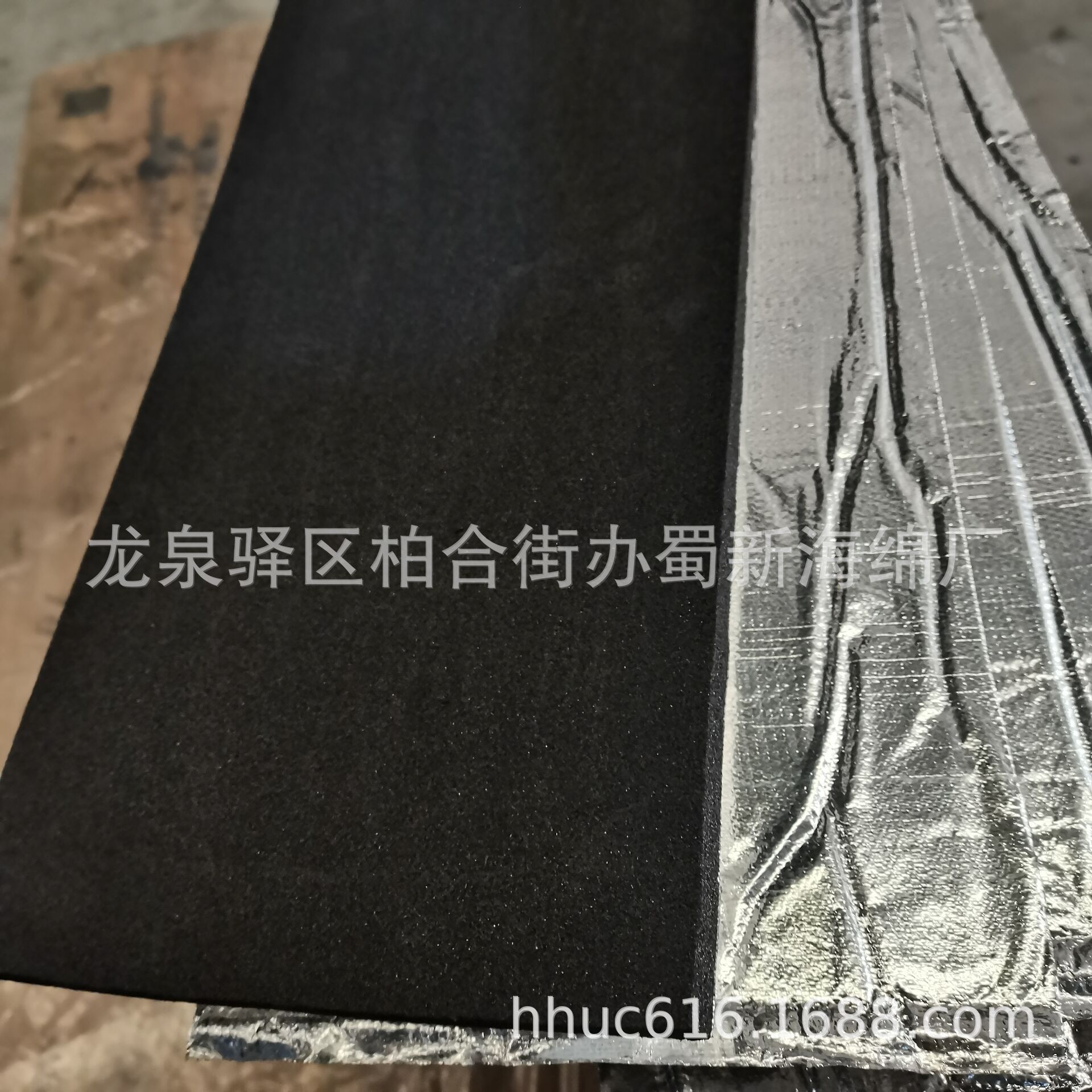 供应机车隔热铝箔海绵/黑色阻燃防火隔热泡棉/铝膜隔热保温海绵