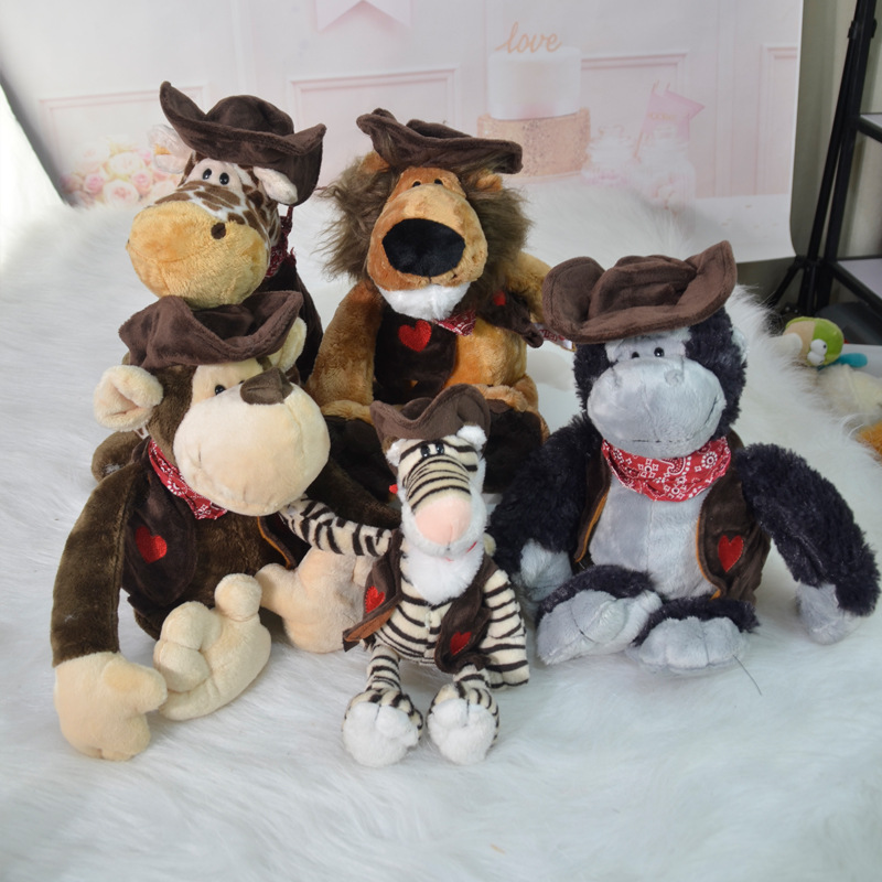 Comercio exterior animal bosque vaquero león mono tigre orangután ciervo muñeca regalo de cumpleaños peluche transfronterizo