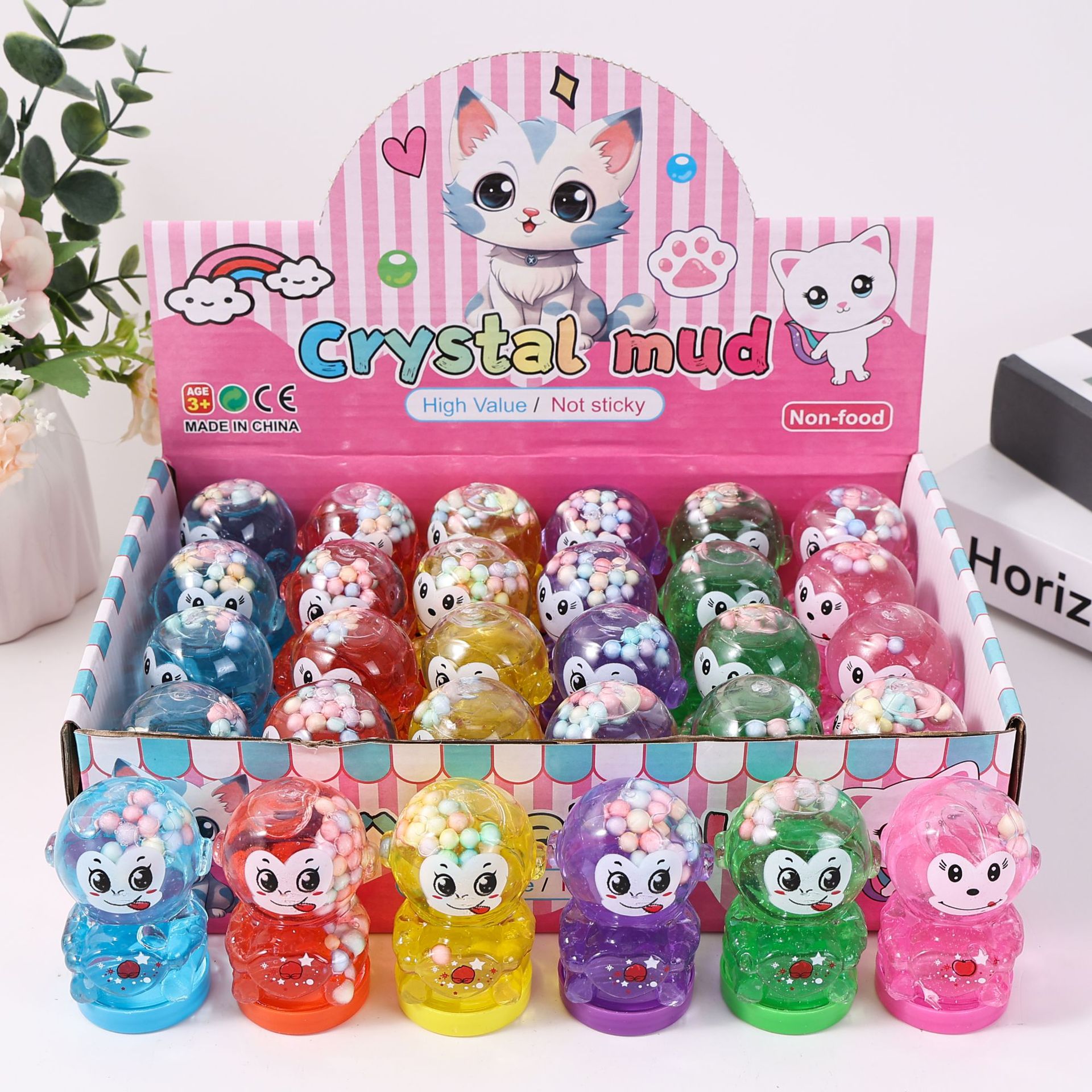 24 piezas de pegamento espumoso de cristal, pegamento M seguro, no tóxico, no pegajoso, juguete educativo, arcilla DIY.