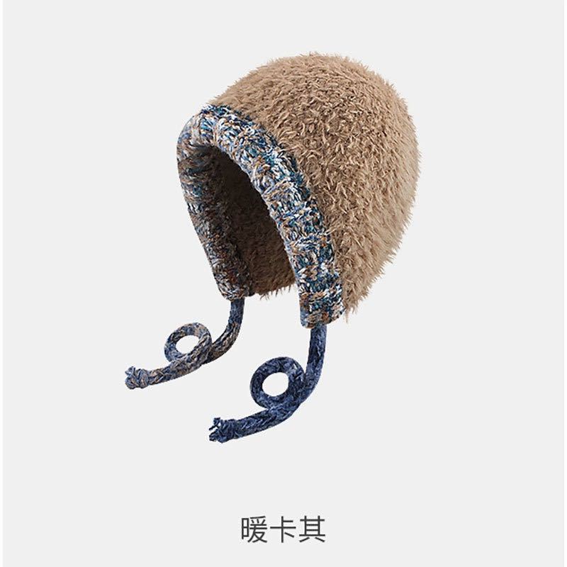 帽子冬季保暖护耳毛线帽可爱甜美出游韩系毛线帽显脸小防寒套头帽|undefined