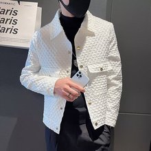 春秋季百搭修身夹克男痞帅小香风潮牌外套男小众高级感时尚夹克男