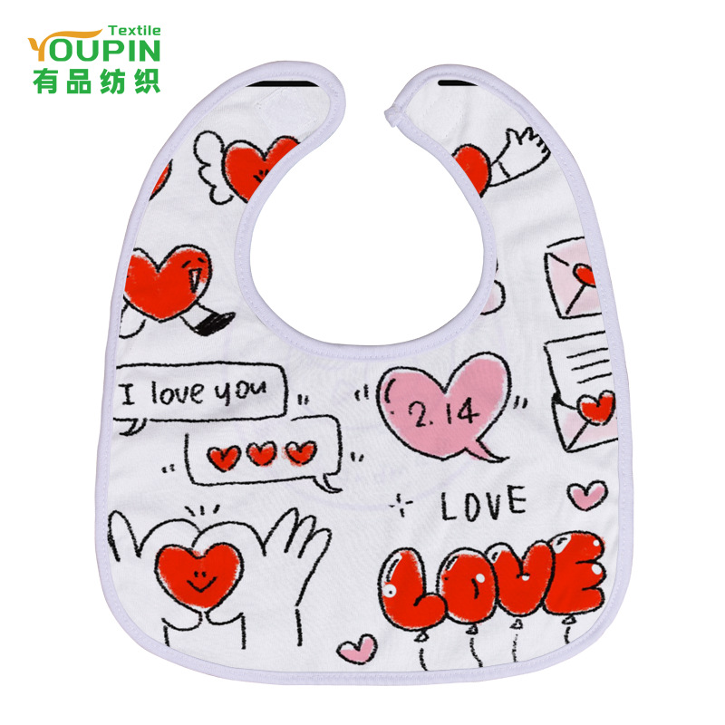 Cross-Border Pod Saliva Towel Heat Transfer Polyester Cotton Bib Heat Transfer Bib Bib Anti-Dirty Custom Pattern Absorbent