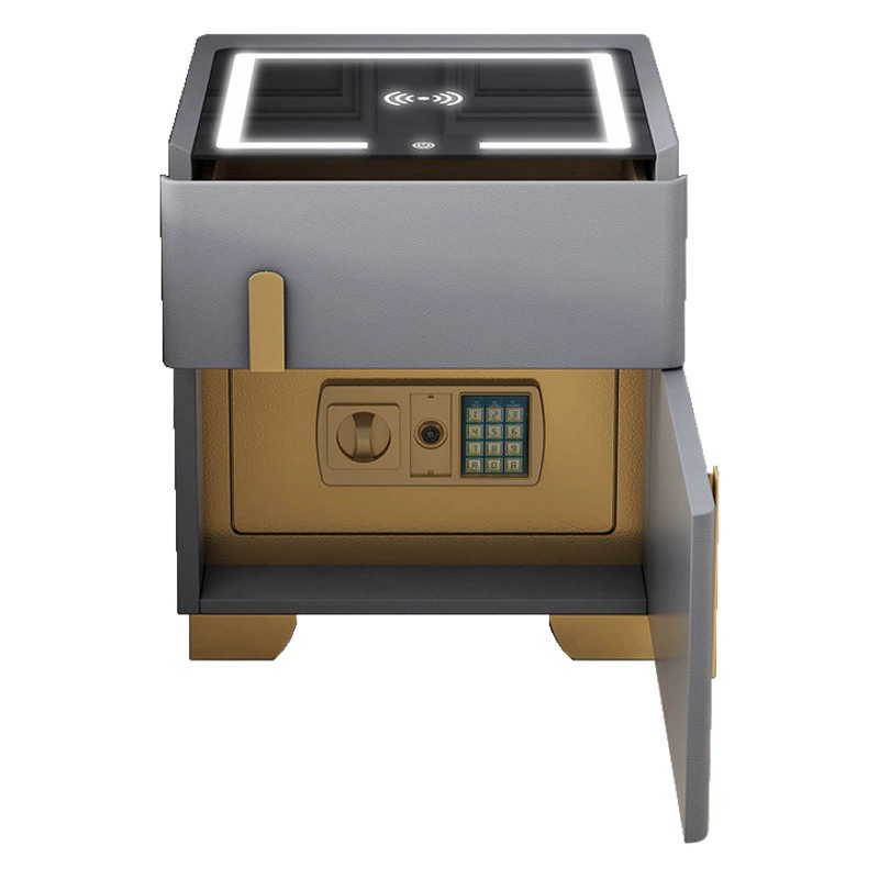 Умная прикроватная тумбочка, роскошный простой современный сейф, встроенная беспроводная зарядка, домашняя спальня, прикроватная тумбочка с подсветкой