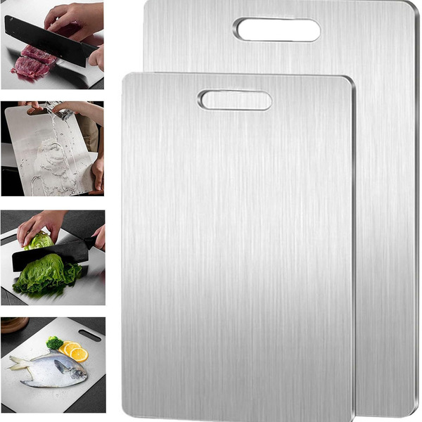Non-slip big antibacterial cutting board stainless steel