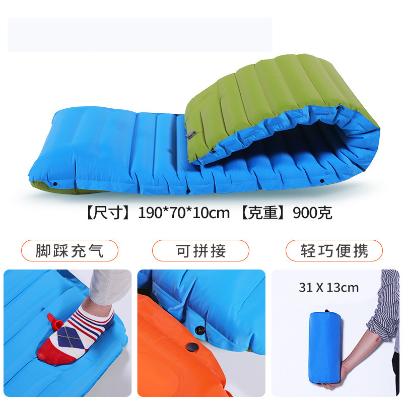 파란색과 녹색의 두꺼운 에어 쿠션, 풍선 발