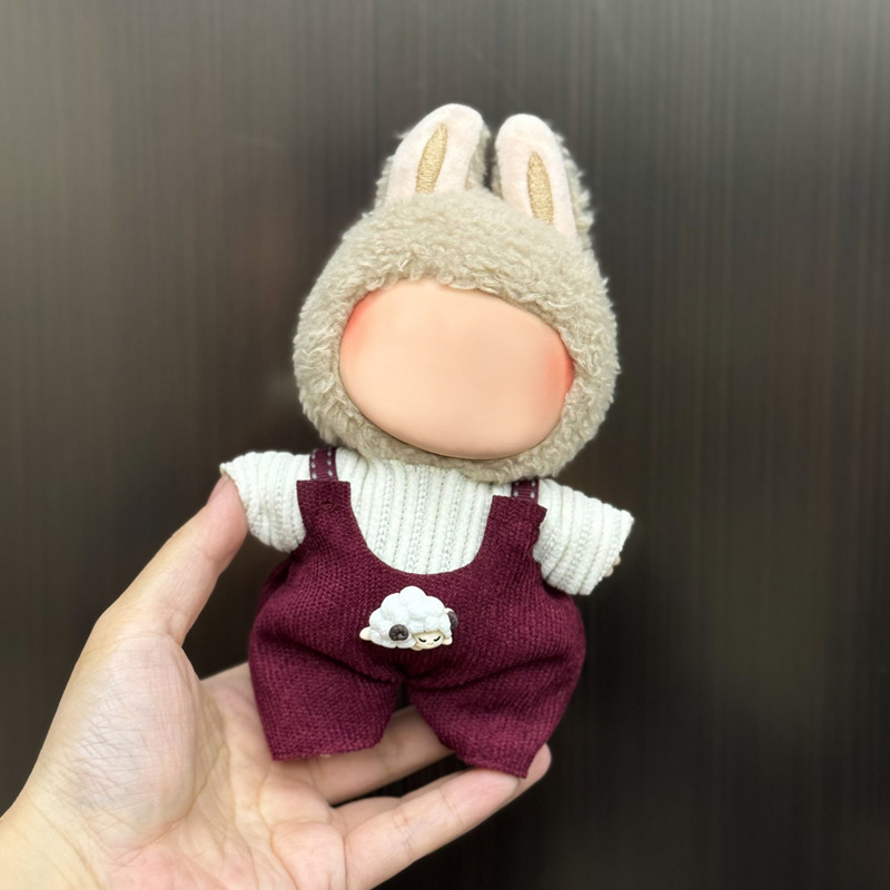 仅衣服适用labu娃衣17cm拉布衣服盲盒挂件一二代搪胶毛绒公仔着替|undefined