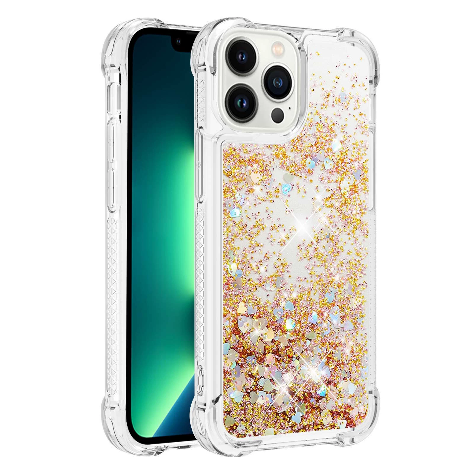 Чехол для телефона (Google, iPhone 15) защитный блёстки ТПУ, слот для карт, противоударный (совместим с Pixel 7A)