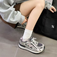 真皮拼色老爹鞋女2025秋冬新款复古增高轻便厚底休闲百搭阿甘鞋