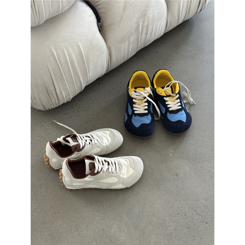 Height Increase 3.5cm Liu Wen's Same Style Cute Mango Head Cow Suede Fashionable Lace-Up Casual Style Height Increasing Moral Training Shoes for Women