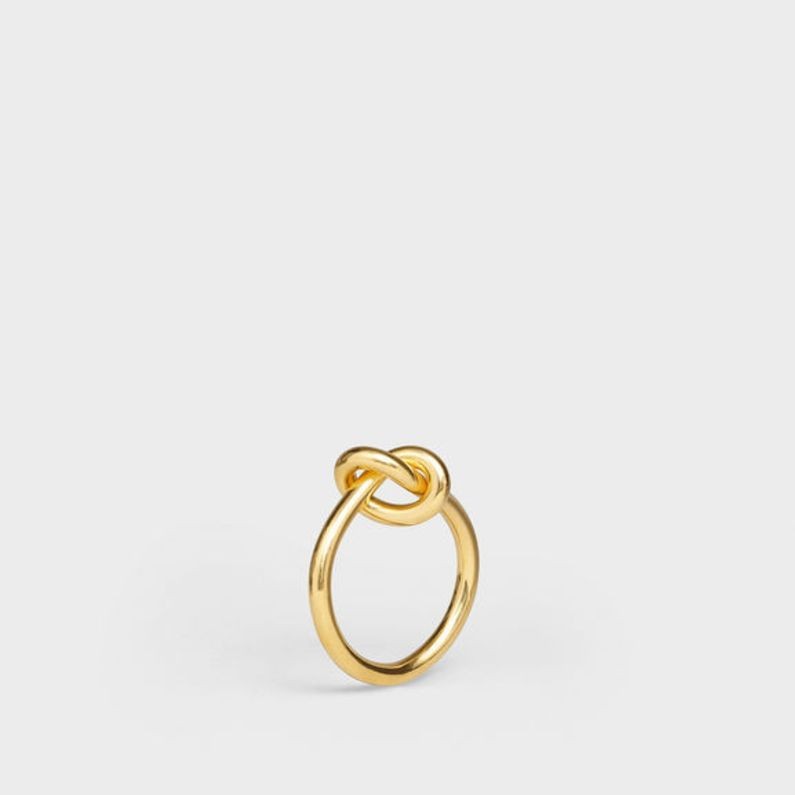 Elegant Fashion Simple Style Geometric Knot Copper Plating Knot Rings